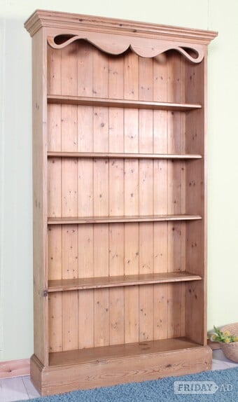 UK Delivery - Tall Vintage Cottage Pine Bookcase 4 Strong Shelves