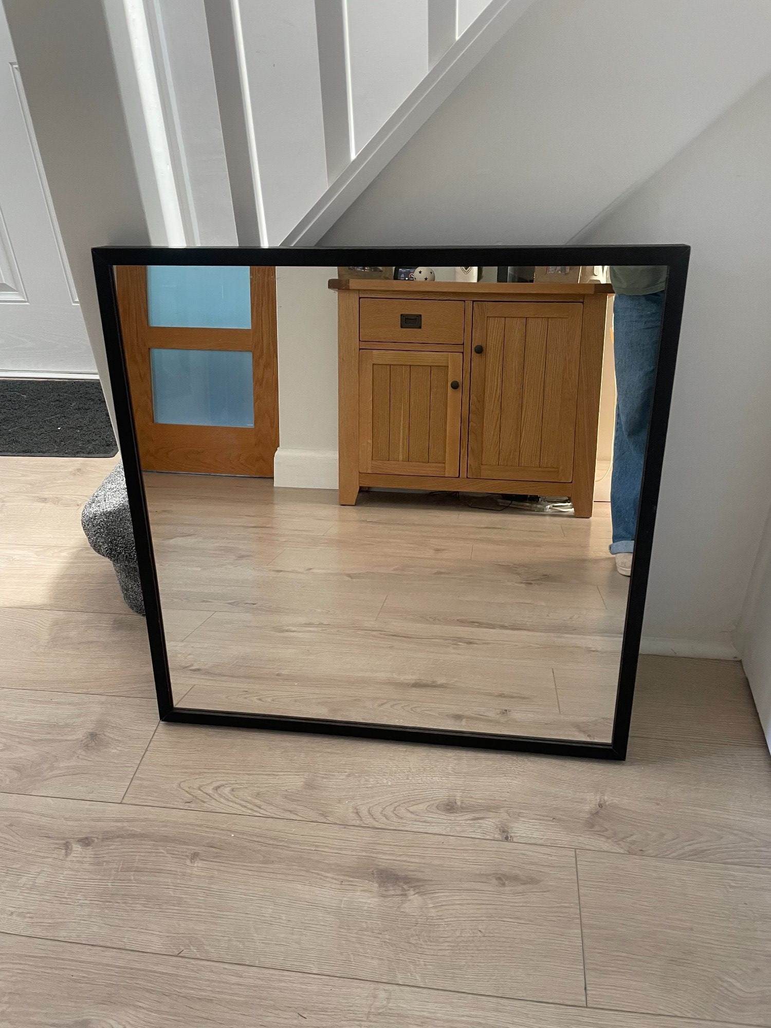 Ikea dark brown wood Stave mirror size 70cmx 70cm great condition