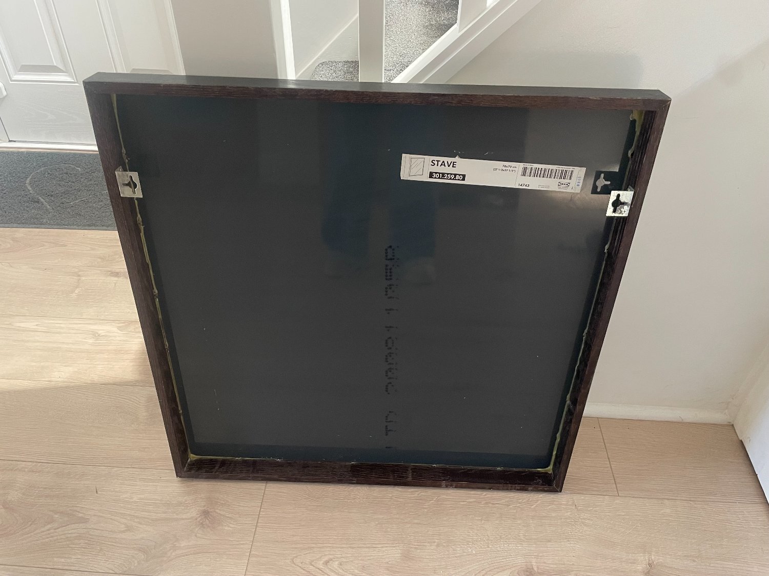Shoreham-By-Sea Ikea dark brown wood Stave mirror size 70cmx 70cm great condition