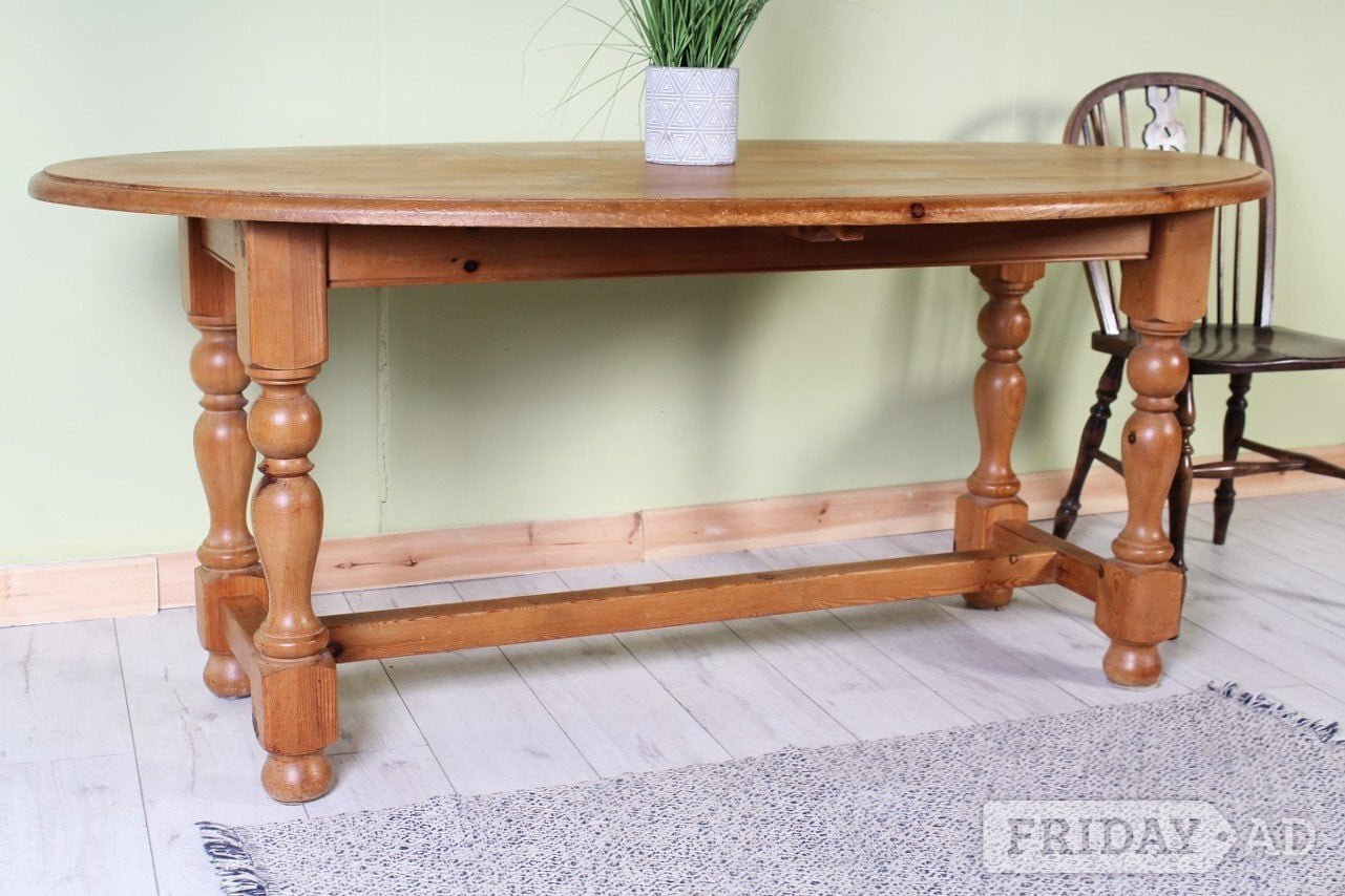 UK Delivery - Chunky Old Farmhouse Drop Leaf Pine Table Waxed in Hailsham