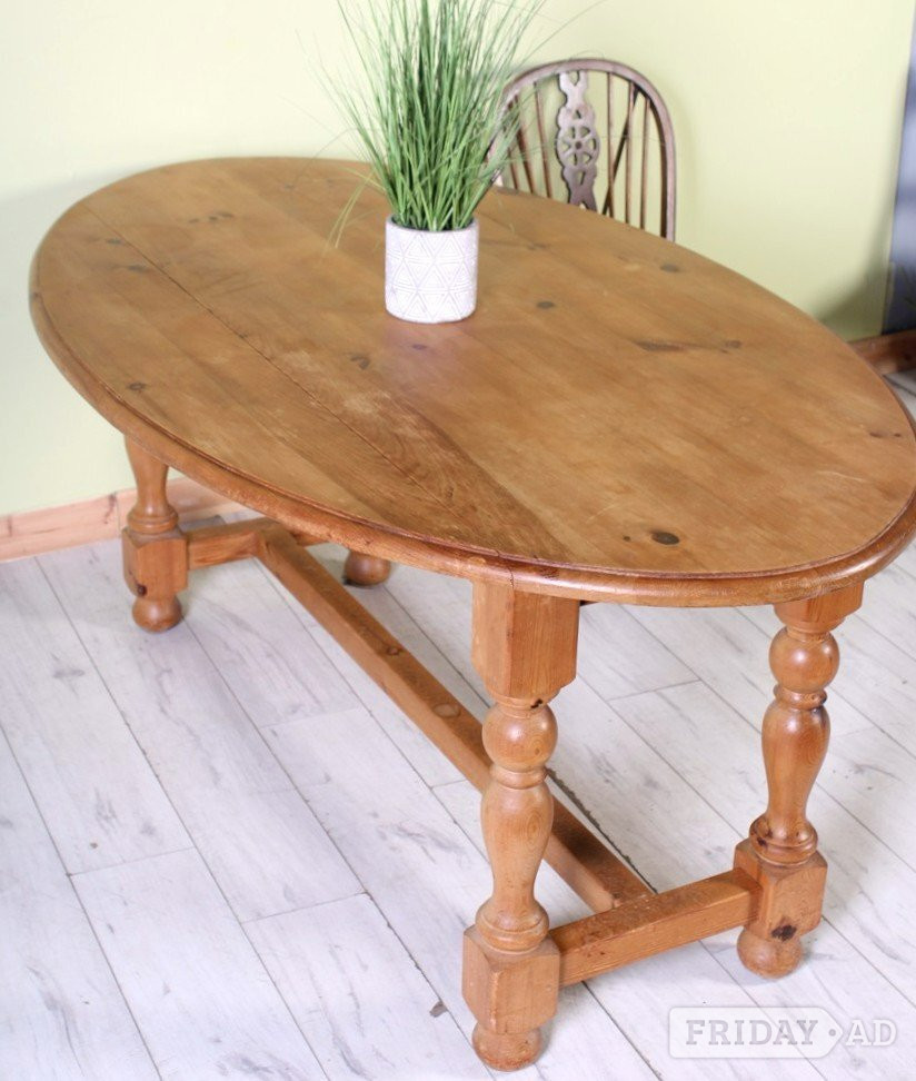 UK Delivery - Chunky Old Farmhouse Drop Leaf Pine Table Waxed - Furniture