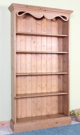 UK Delivery - Tall Vintage Cottage Pine Bookcase 4 Strong Shelves