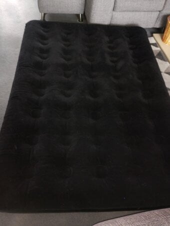 Inflatable double air bed with pump etc.