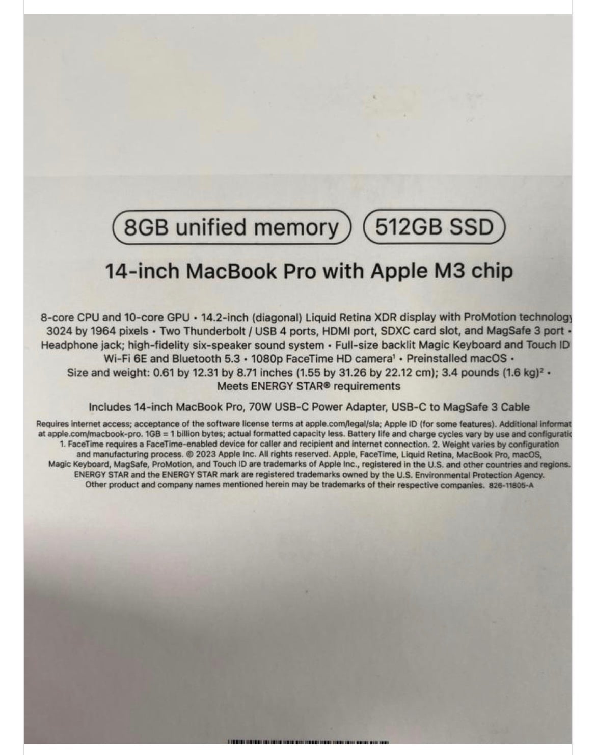Apple MacBook Pro M3 14” (SEALED) RRP £1699 - Phones & Accessories in Fareham