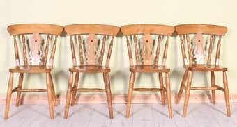 Delivery Options - 4 Fiddle Back Farmhouse Chairs Sturdy & Solid
