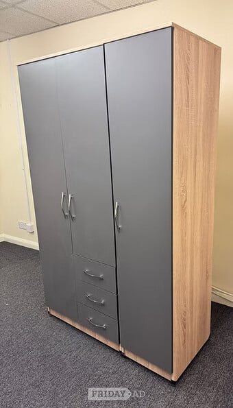 METRO 3 door with 3 drawers - (oak/grey)