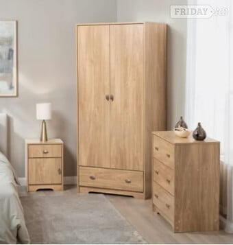 Carlton trio set oak effect flat packed