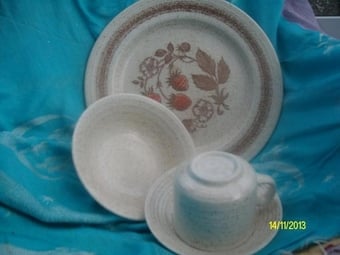 12 place churchill stone cast crockery