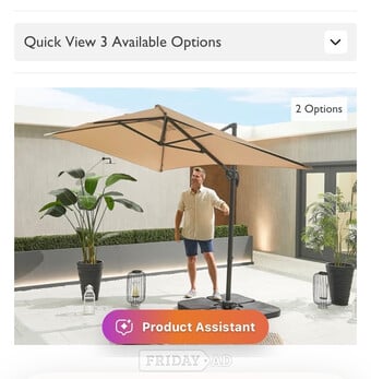 Parasol replacement canopy cantilever 2mx3m