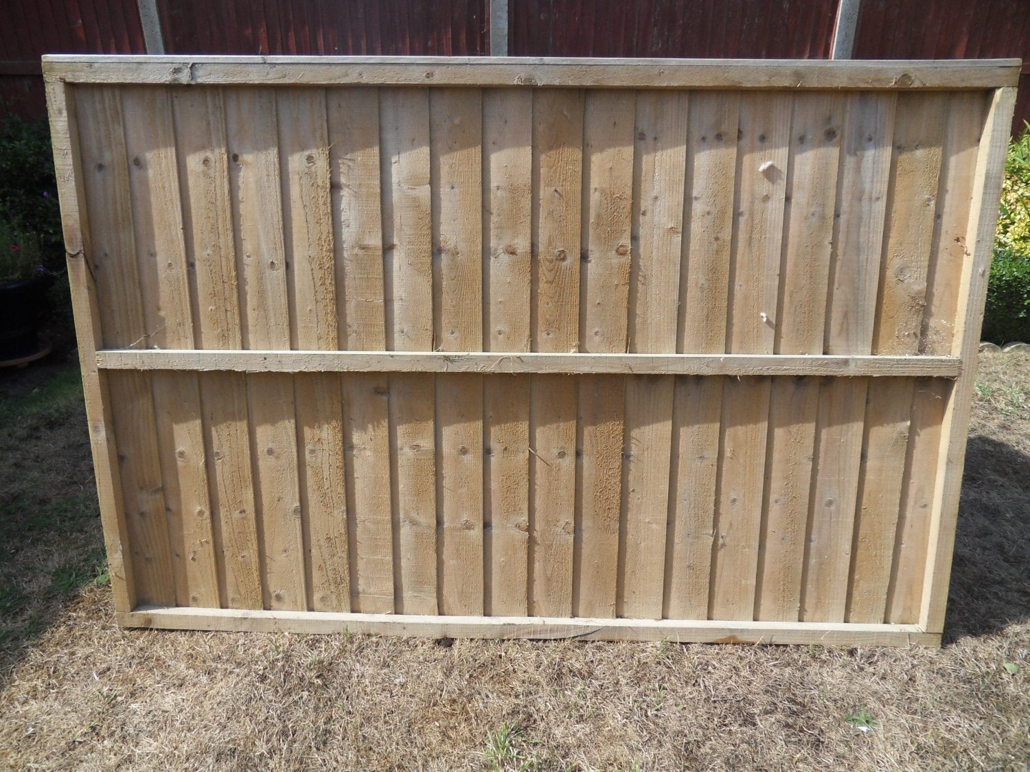 3 x WOODEN VERTICAL CLOSE BOARD FENCE PANELS