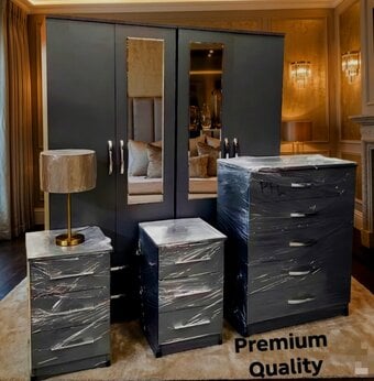 Complete 4 Four Door Wardrobe Set
