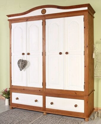 Delivery Options-Pine Farmhouse 4 Door Wardrobe Sits On Bun Feet