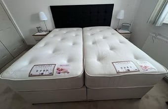 CASHMERE 1000POCKET MATTRESS WITH DIVAN BASE 2 DRAWERS& HB-S/KING