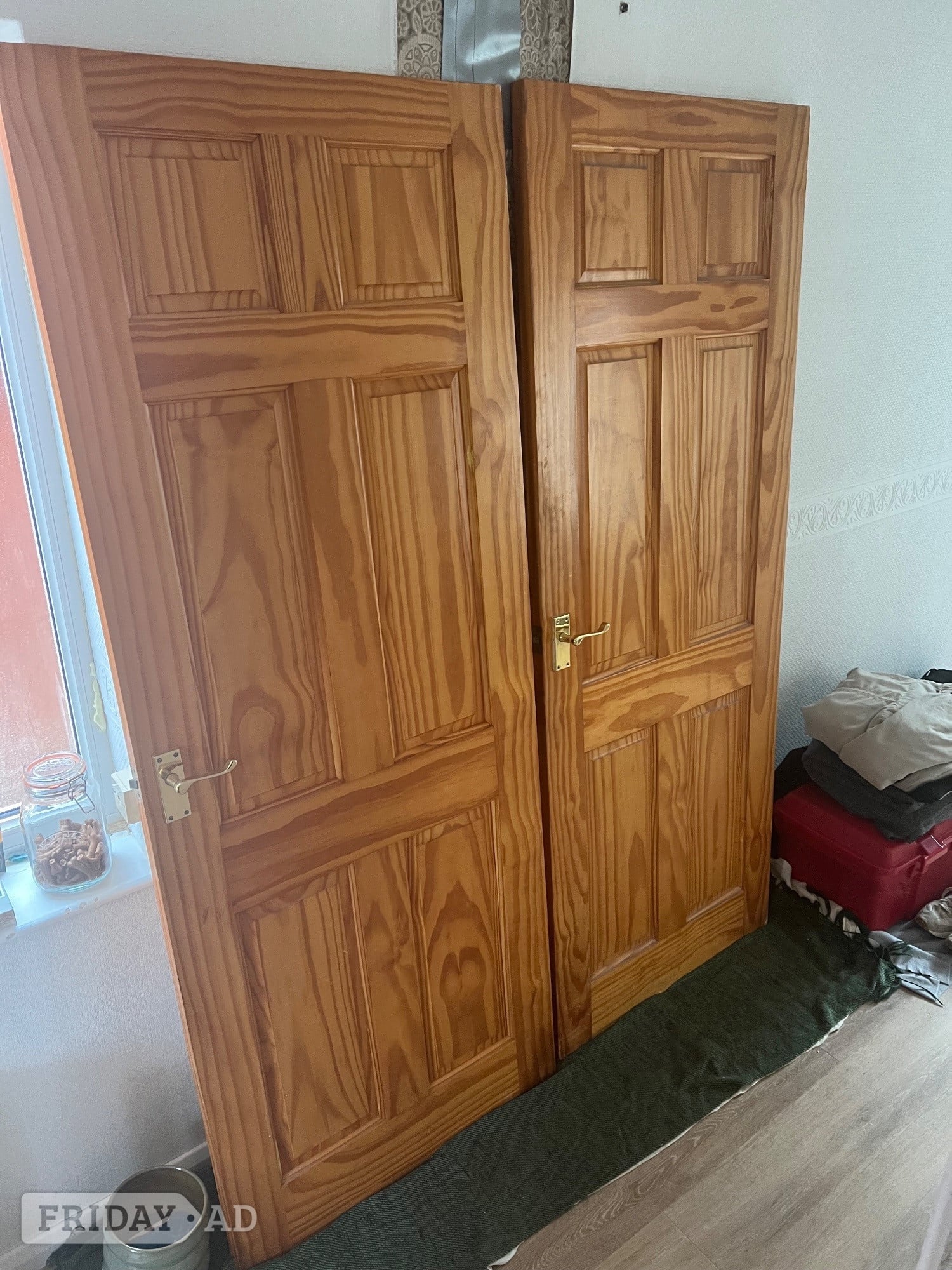 2 solid pine doors varnished in Tonbridge
