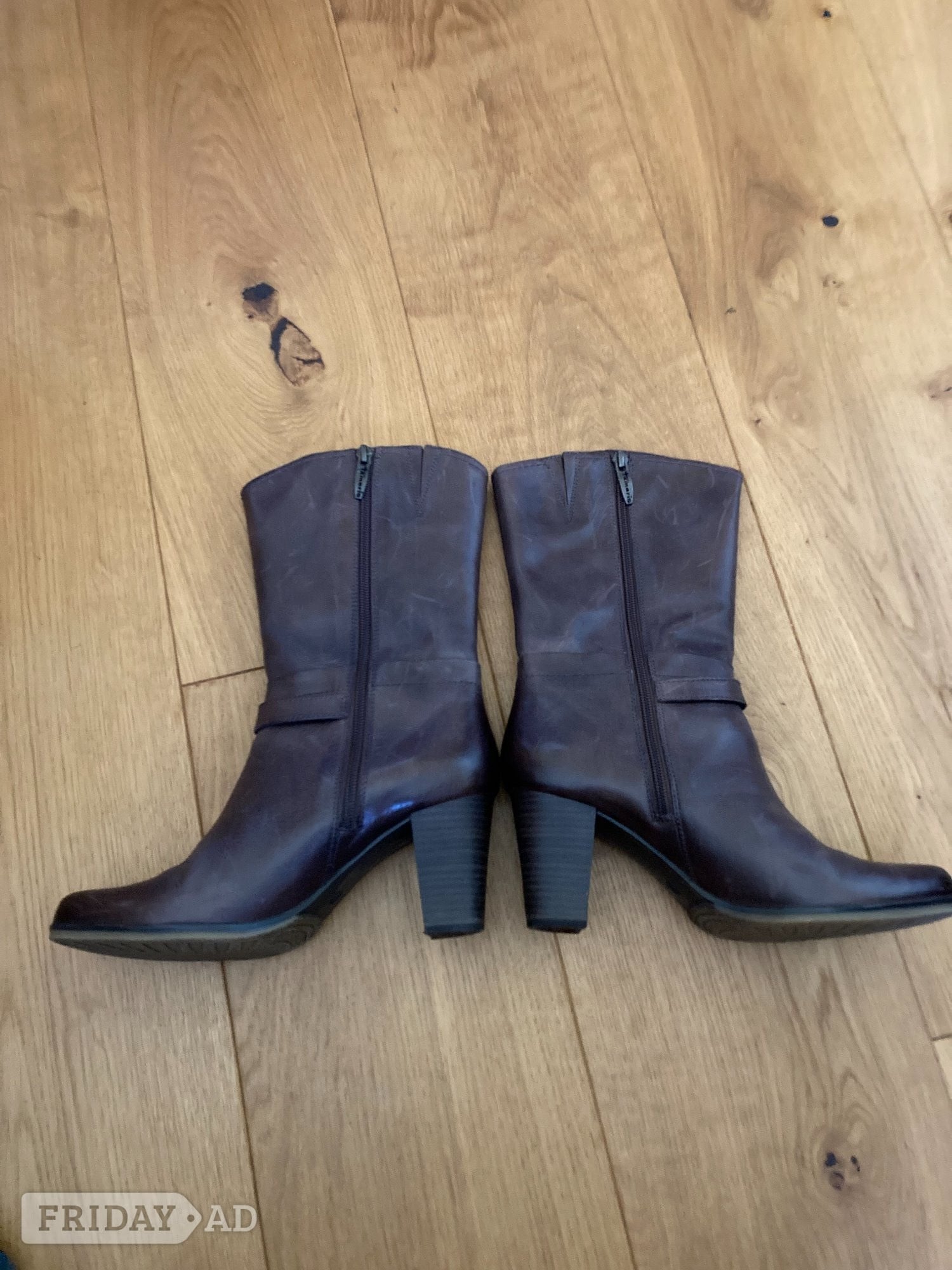 Wortmann Tamaris Anti Shokk Brown Mocca Leather Boots - Size 5/38