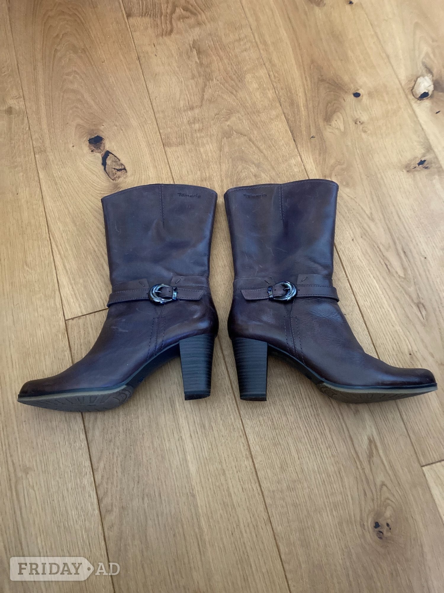 Crawley Wortmann Tamaris Anti Shokk Brown Mocca Leather Boots - Size 5/38