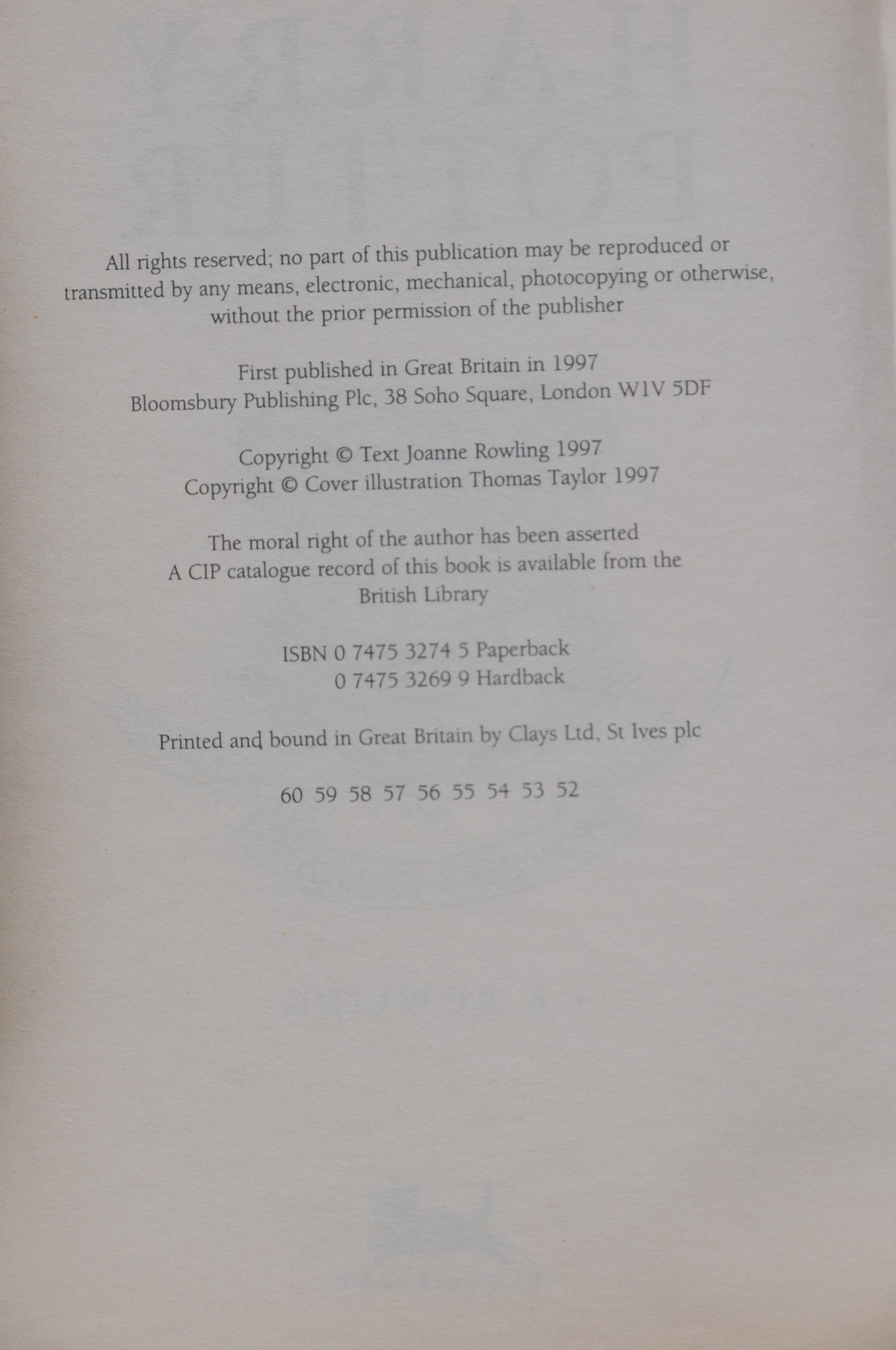 Hartley Wintney Harry Potter & The Philosopher’s Stone 1997 J. K. Rowling