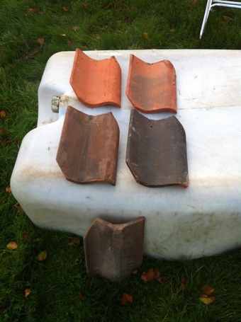 Old English pan tiles, and other tiles, new seconds, ridge tiles.