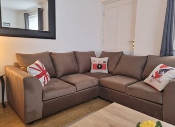 Majestic Beige/Mink Corner Dual Arm Sofa