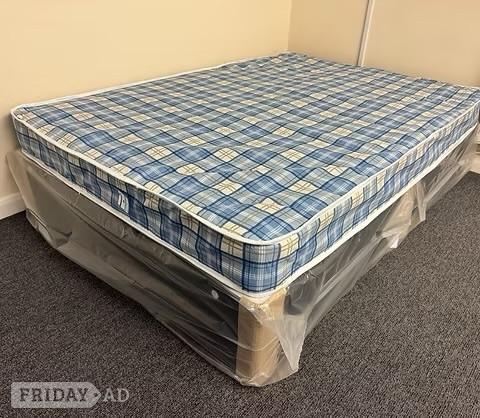4 Foot Economy Mattress with black divan base - Furniture in Rotherham