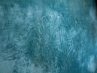 Chinese carpet teal blue