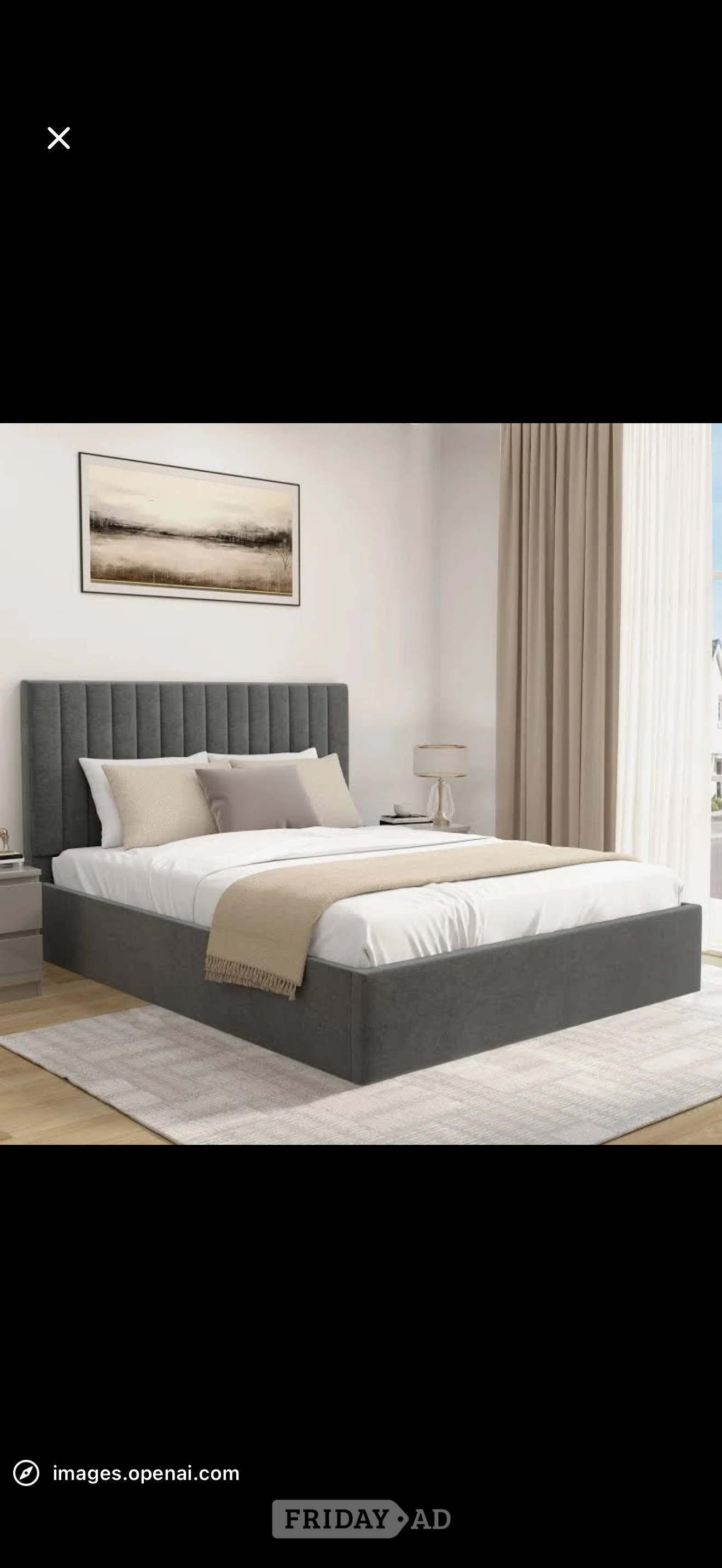 Super King (6ft) upholstered velvet bed with ottoman lift-up stora in Worthing