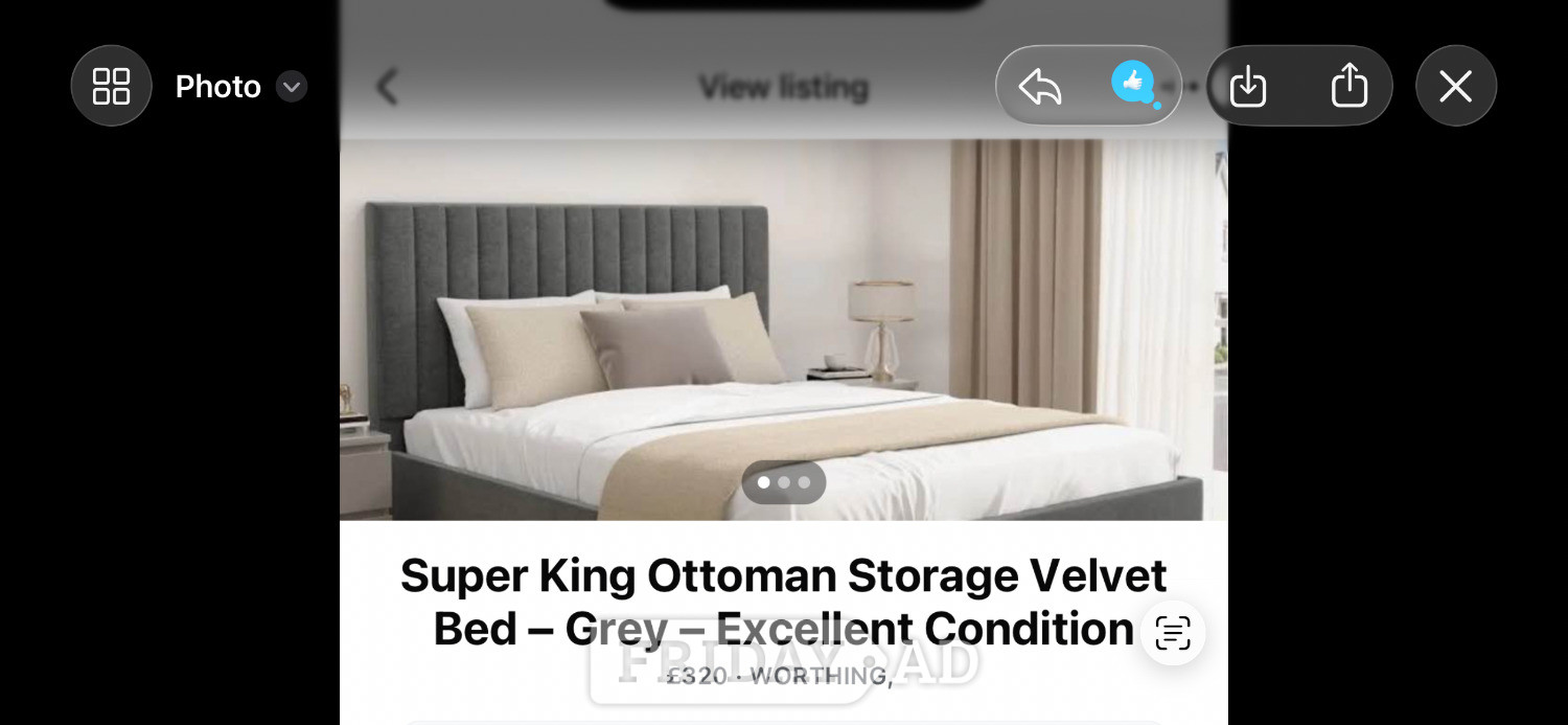 Super King (6ft) upholstered velvet bed with ottoman lift-up stora