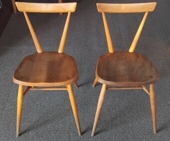 2 Ercol Stacking Chairs