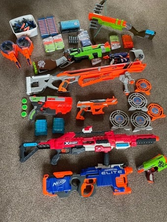 Nerf Guns and various accessories 