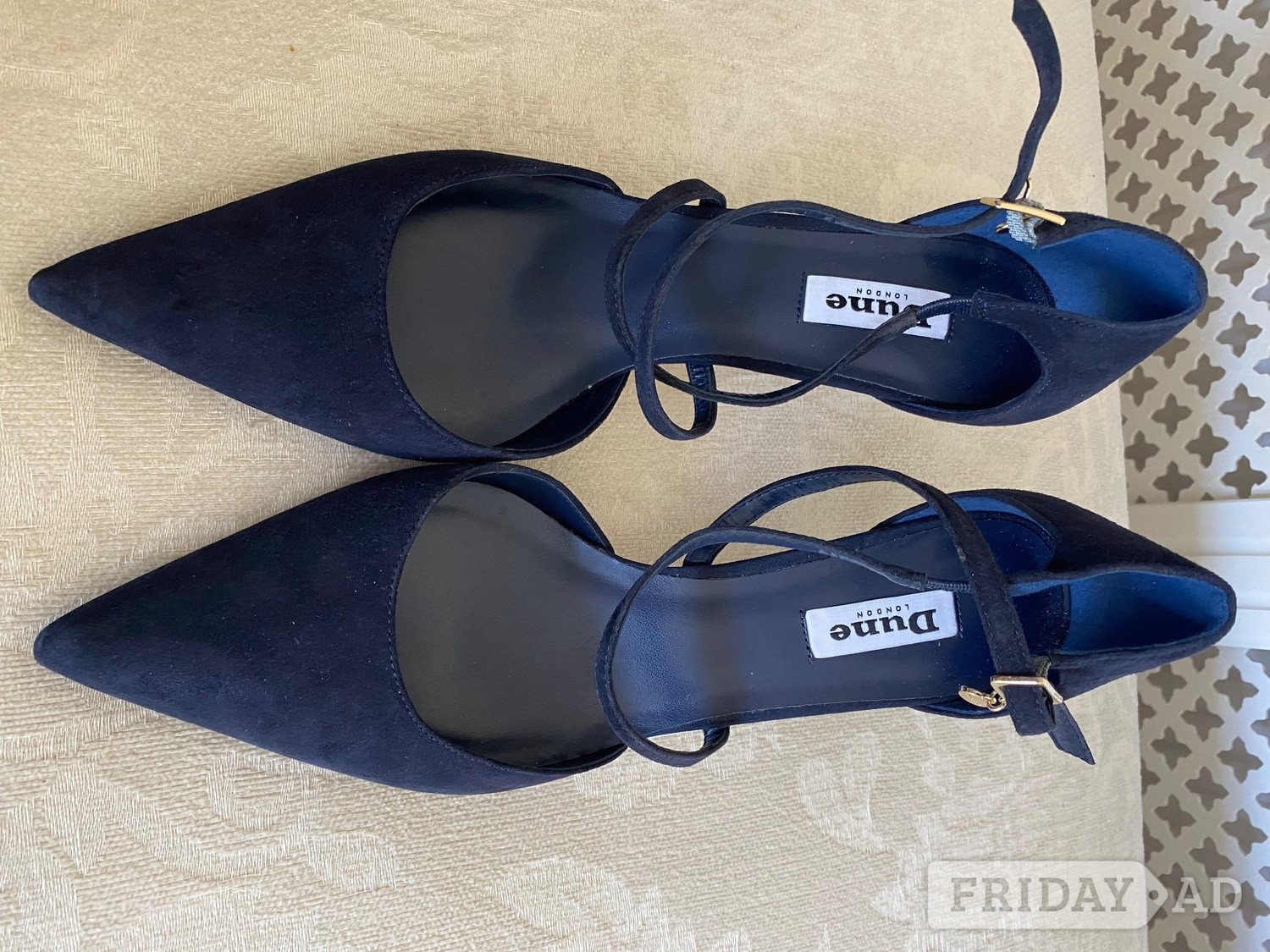 Women’s brand new Dune navy suede elegant heeled shoes 2.5 inches