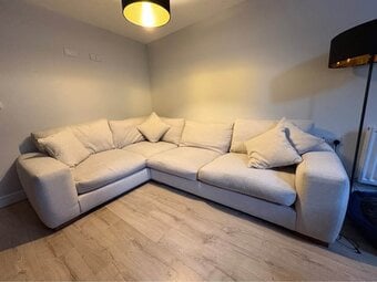 Next Houghton Deep Relaxed Sit Sofa, 4 Seater beige colour 