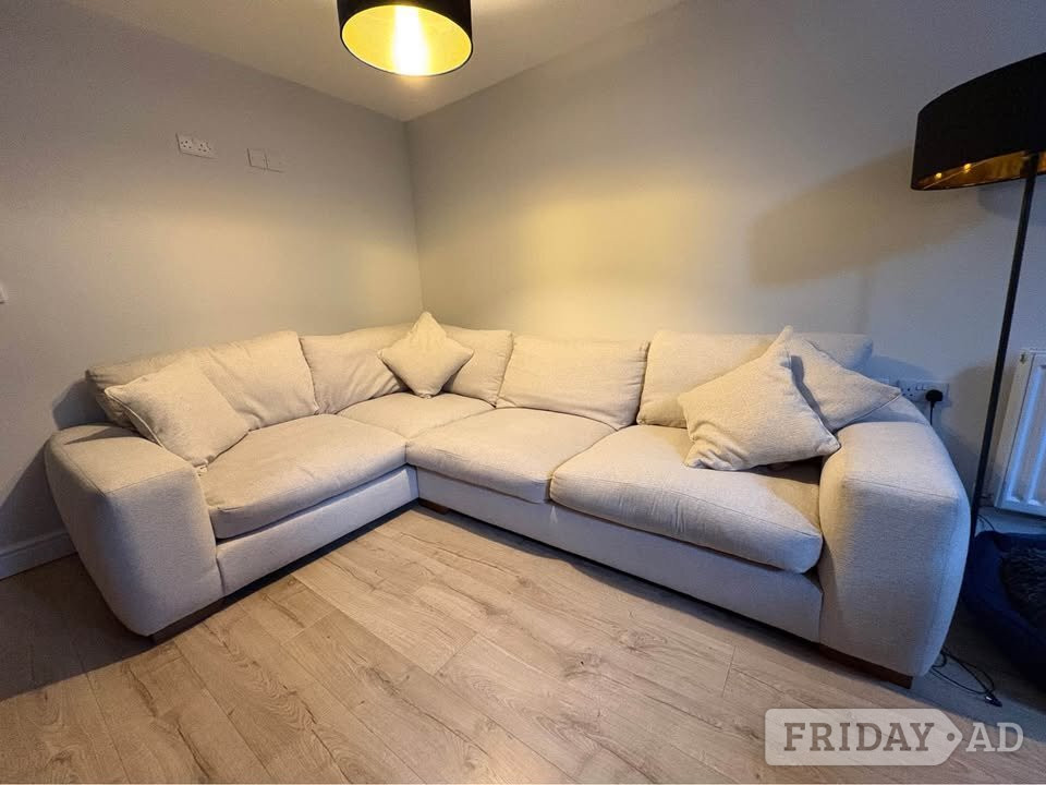Next Houghton Deep Relaxed Sit Sofa, 4 Seater beige colour  in London