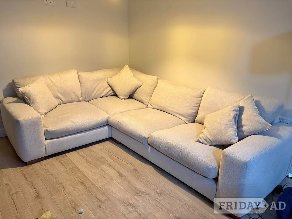 Next Houghton Deep Relaxed Sit Sofa, 4 Seater beige colour 