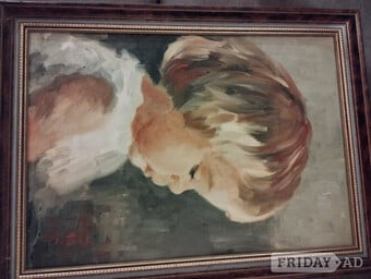 SELF PORTRAIT OIL ORIGINAL PAINTING 1X1.5 FEET