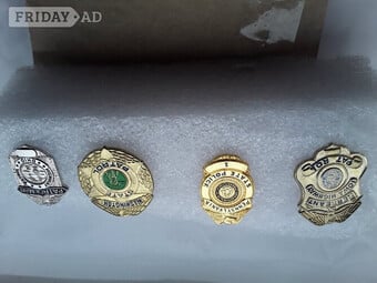 Vintage  American Police  Pin Badges  (4)