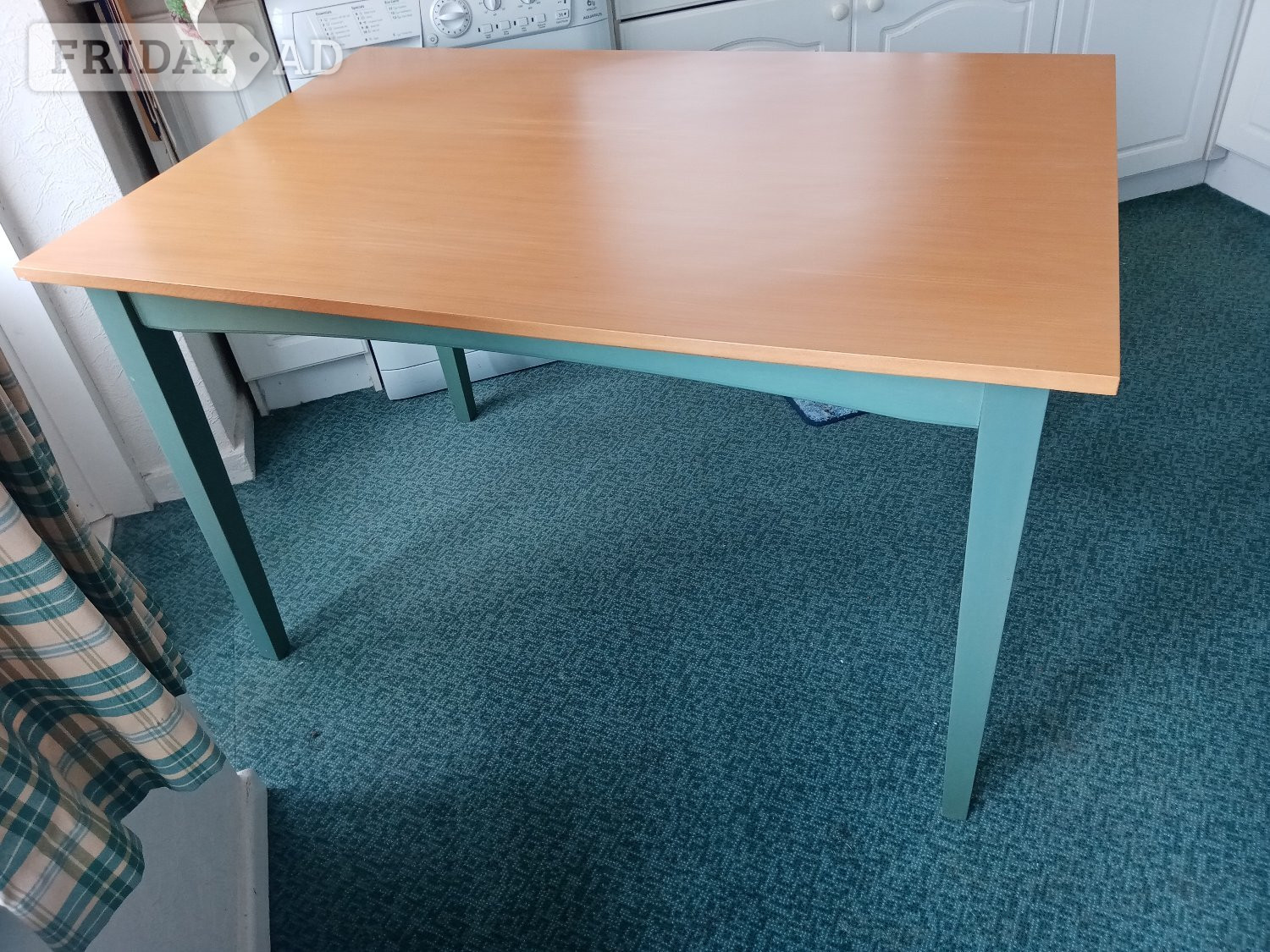 Used Attractive Olive Green Dining Table & 4 Matching Chairs. - Furniture in Peacehaven