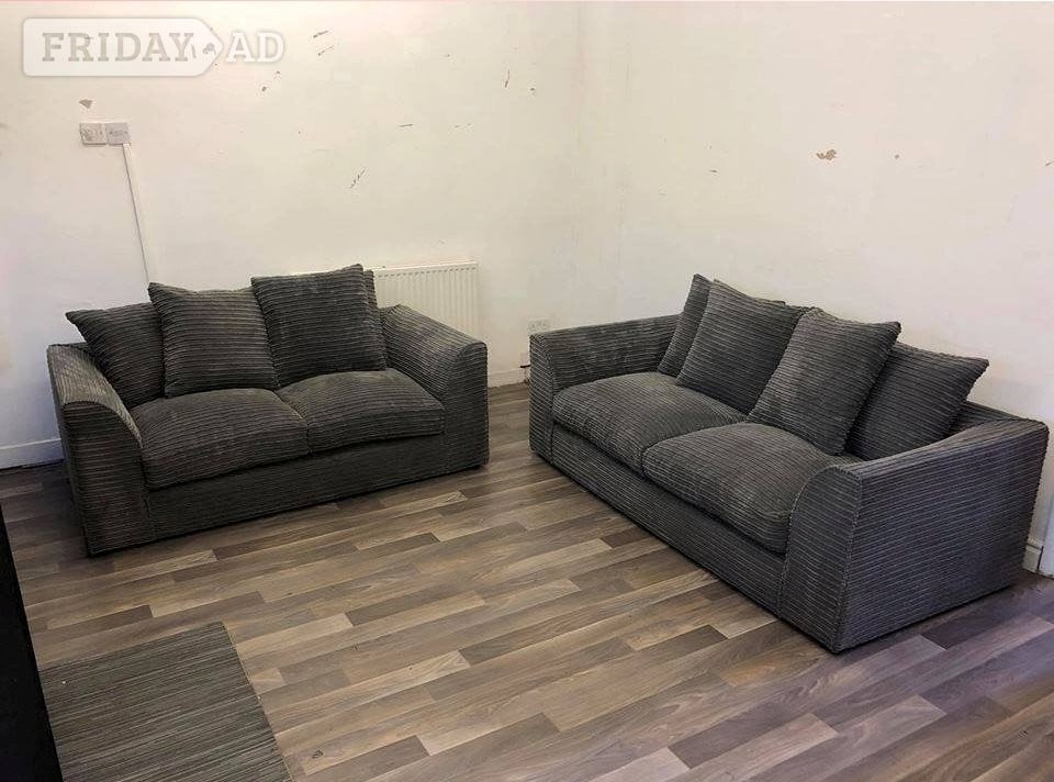 🛋️ Gorgeous Grey Corded 3+2 Sofa Set | Brand New | Fast Delivery in Birmingham