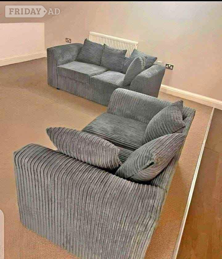 Birmingham 🛋️ Gorgeous Grey Corded 3+2 Sofa Set | Brand New | Fast Delivery
