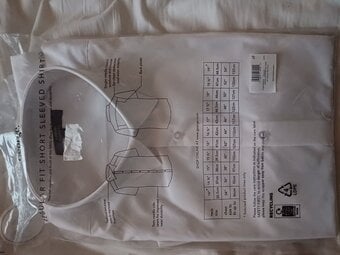  Asda George Regular Fit White Short-Sleeved Shirt, size 17 1/2