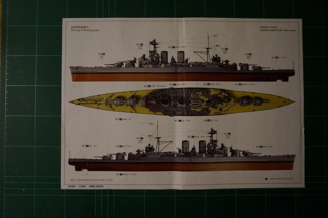 Worthing 'HMS Hood' 1:350 scale plastic model kit, by Trumpeter.