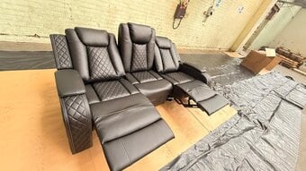 Black Sanoreta 3 Seater & 2 seater sofa set ¬ Delivery Available