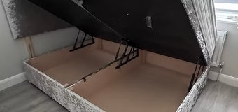 4 FOOT - SIDE LIFT DIVAN OTTOMAN BED WITH 20 INCH HB