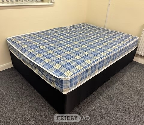 Double Economy Mattress with black divan base in Rotherham