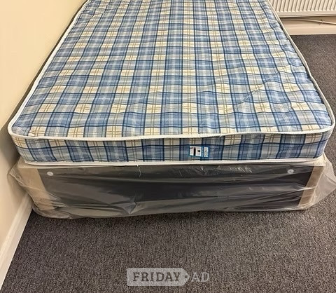 Double Economy Mattress with black divan base - Furniture in Rotherham