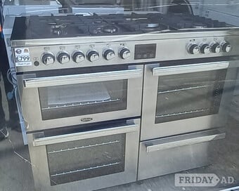 BELLING 110CM RANGE COOKER DUAL FUEL IN STAINLESS STEEL