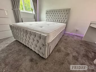 SUPER KING - ROMNEY DIVAN with 4 drawers floor standing headboard