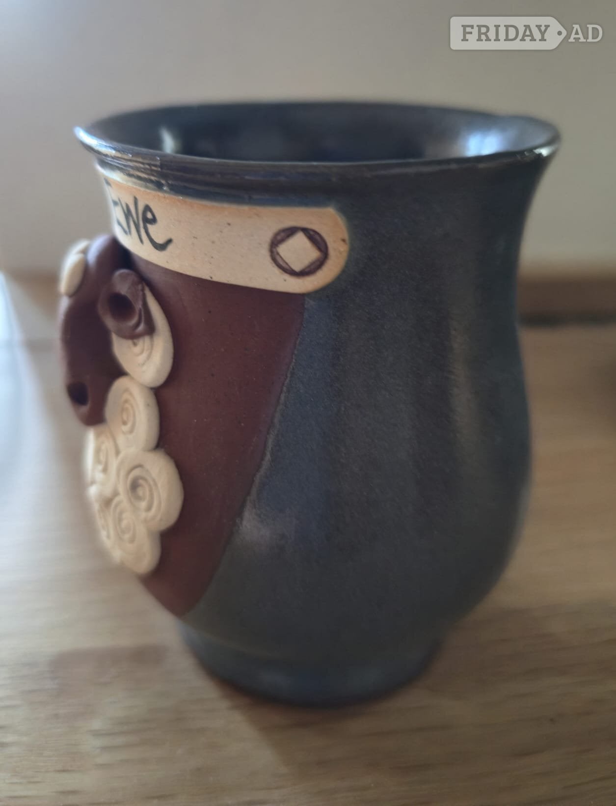 Thank Ewe Mug with decorative embossed sheep design