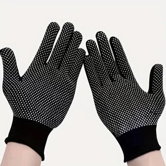 1 pair Black Unisex Anti Slip Gloves