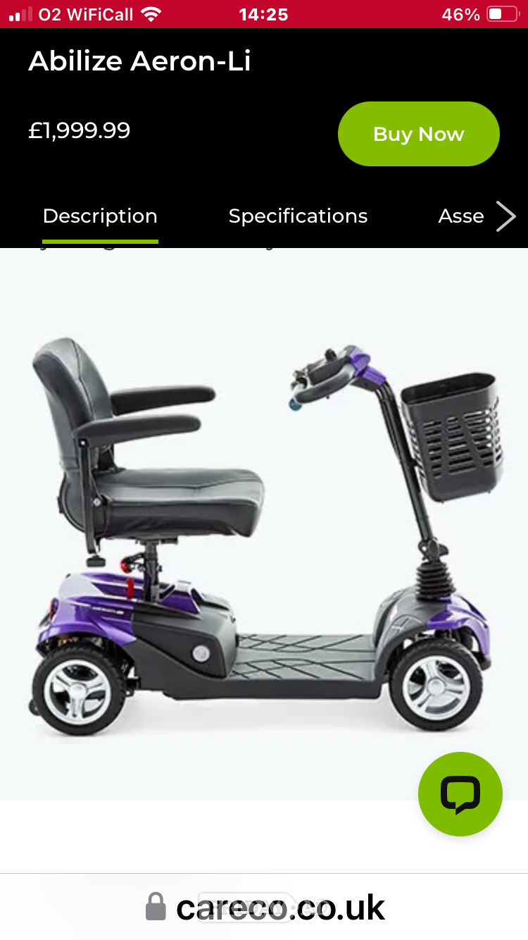 Silver Abulize Aeron Li mobility scooter - Mobility in Lancing