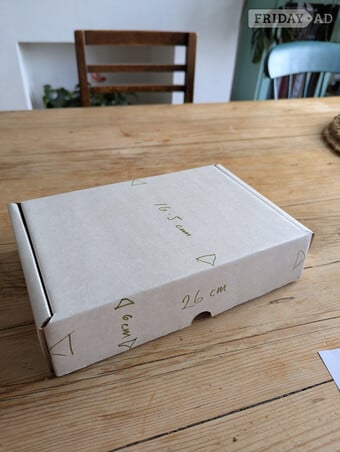 Cardboard packaging boxes, flat packed.